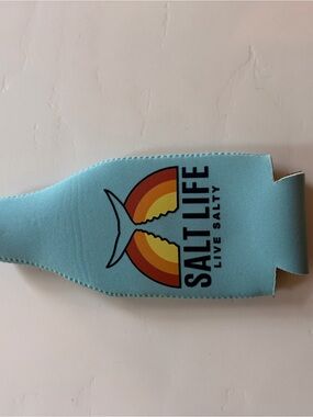 Salt Life Light Blue Can Cooler with Sunset Whale Tail Graphic